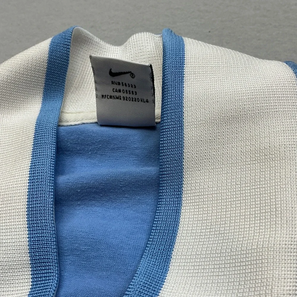 Nike UNC‎ Tar Heels Quarter Zip Polo Shirt Large Blue Argyle Stripe Vintage Men